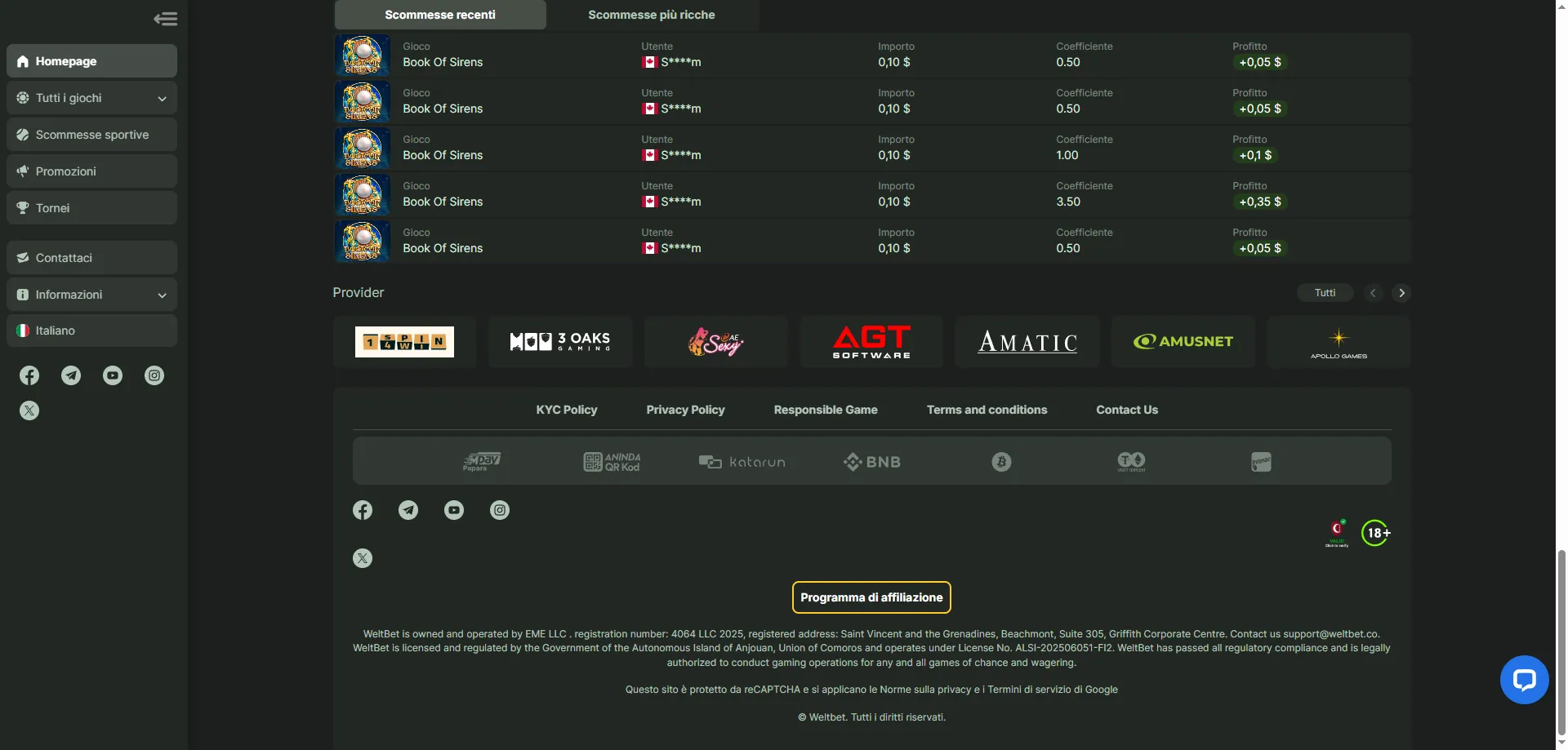 WeltBet Casino app mobile e desktop per giocatori italiani